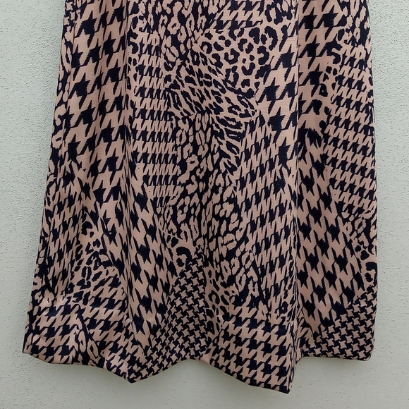 ECI Animal Print Checkered Black Tan Skirt Medium - Picture 3 of 5